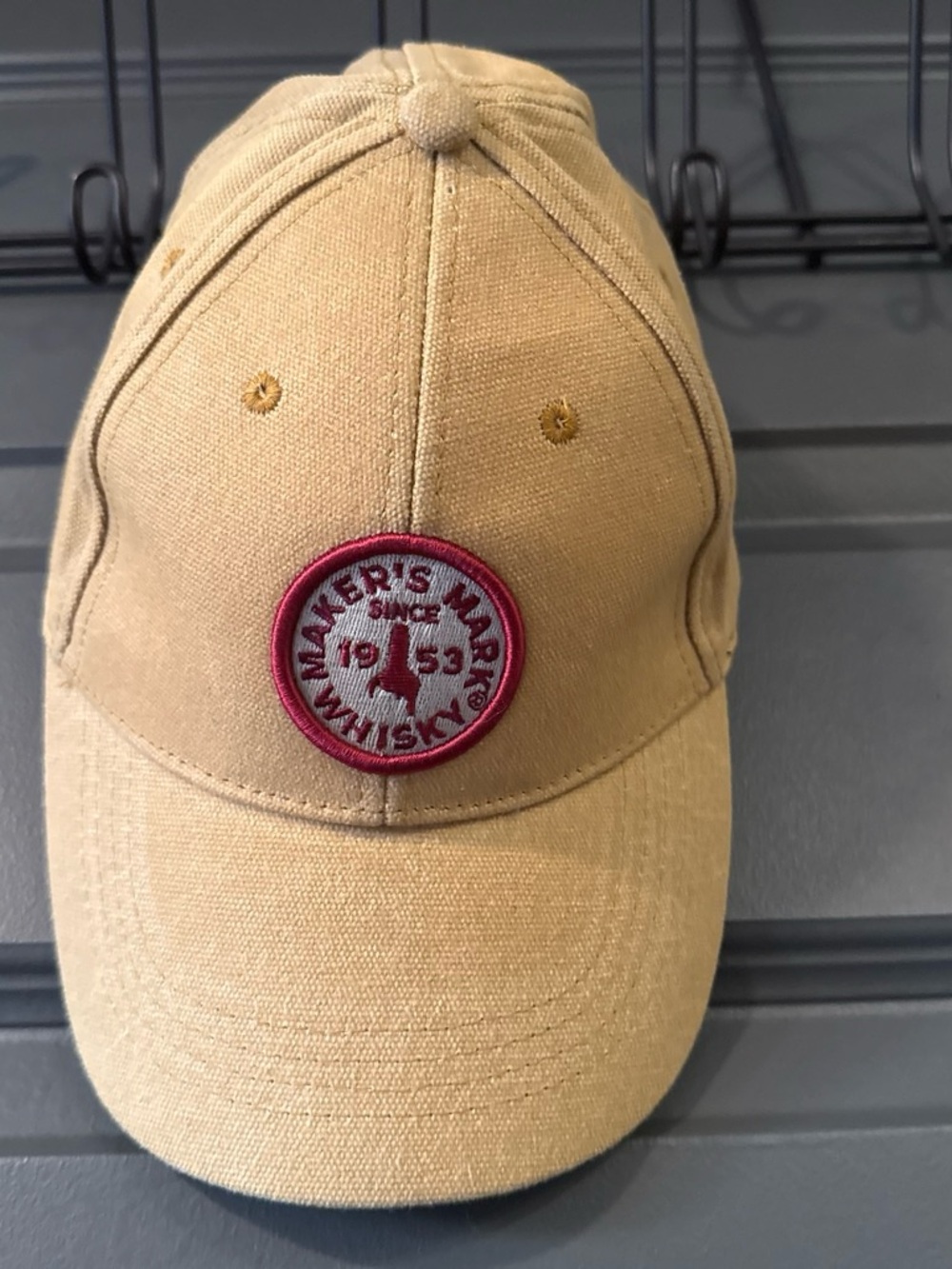 Maker's Mark Whisky Tan Cotton Embroidered Logo Baseball Cap Hat
